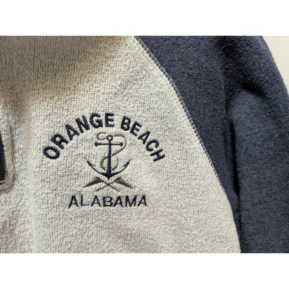 Ragwear Orange Beach Alabama 1/4 Zip Sweater Sweatshirt Men's Size L Gray Blue - Picture 4 of 10